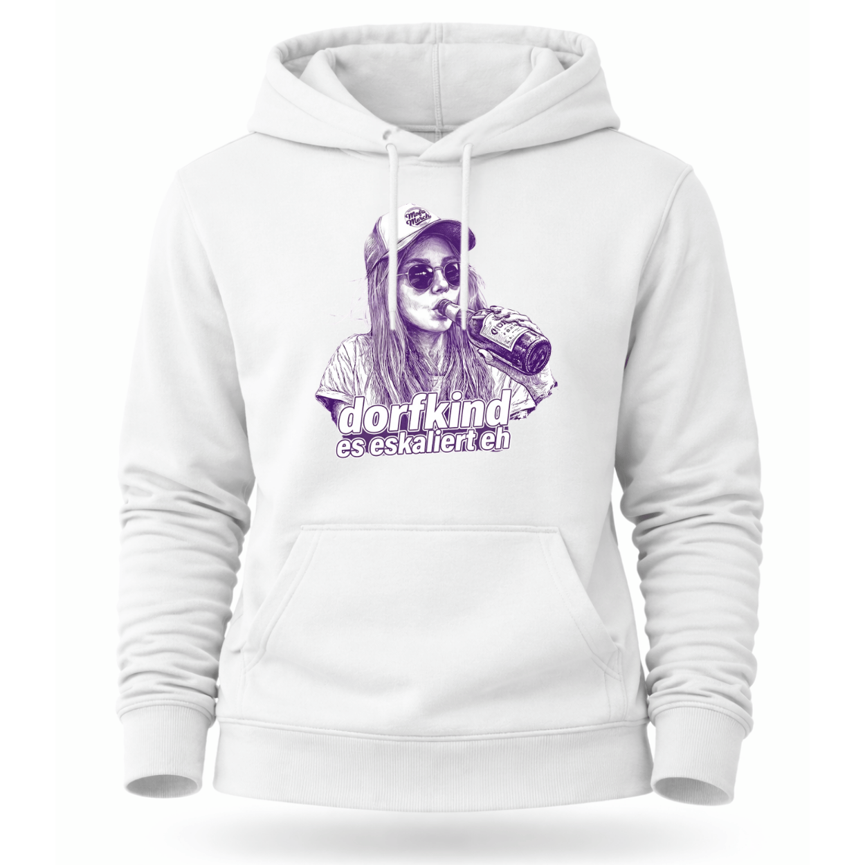 Mädels Hoodie Softstyle®. Dorfkind – es eskaliert eh.