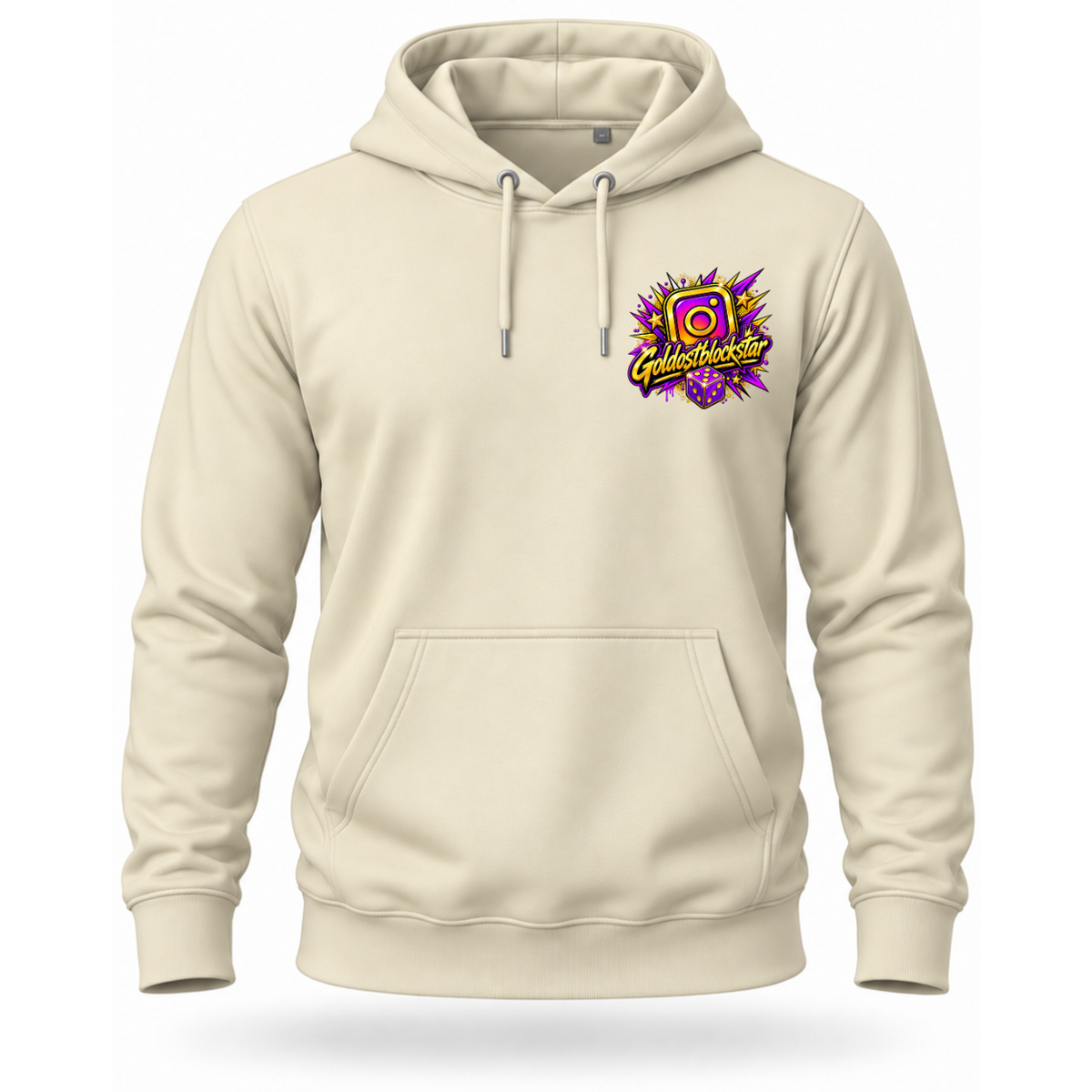 Hoodie Softstyle®. Goldostblockstar / Beidseitig.