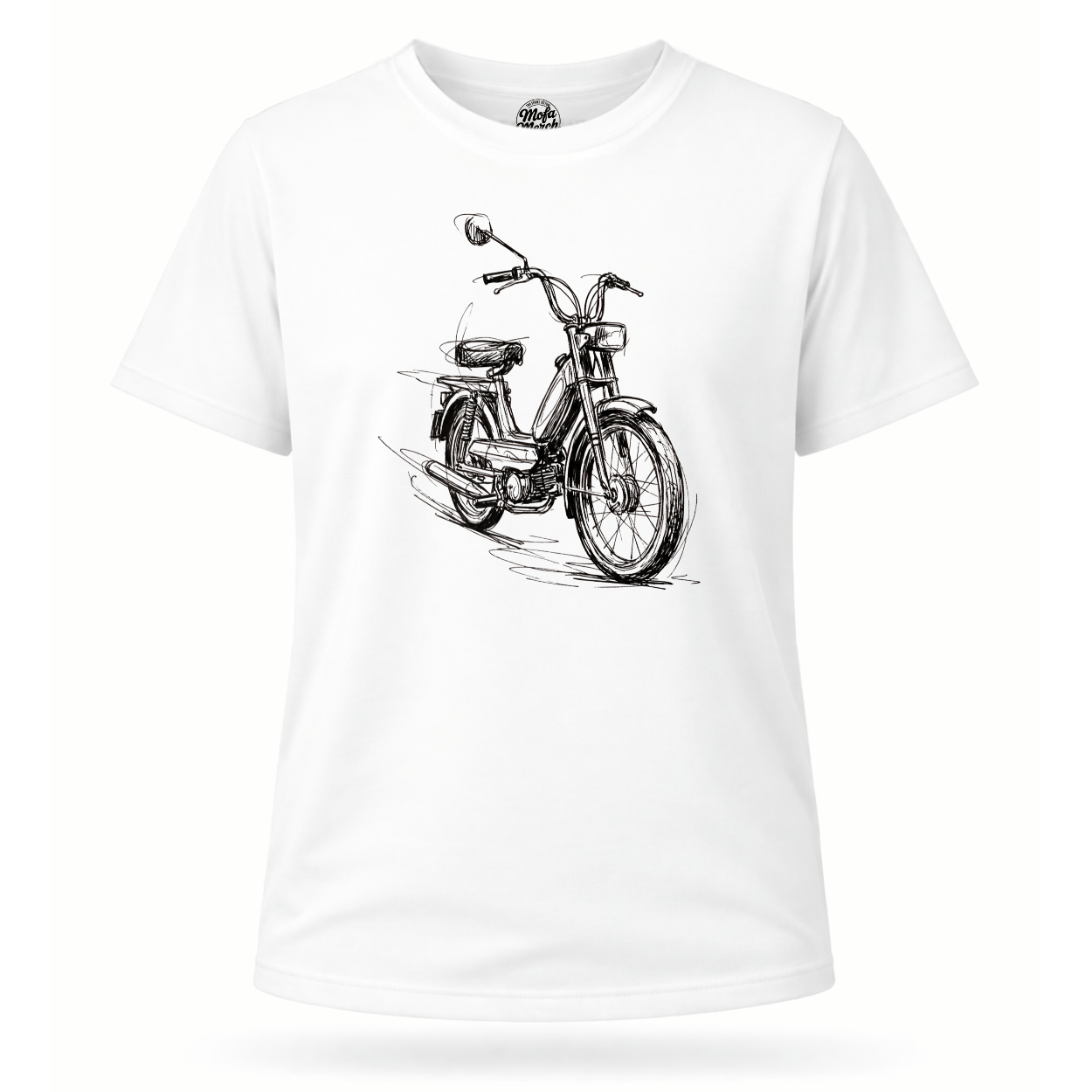 Mädels T-Shirt. Classic Moped Sketch.