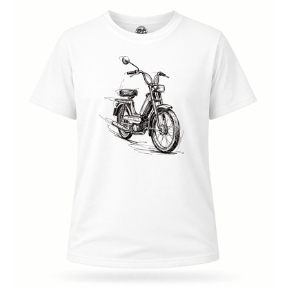 Mädels T-Shirt. Classic Moped Sketch.