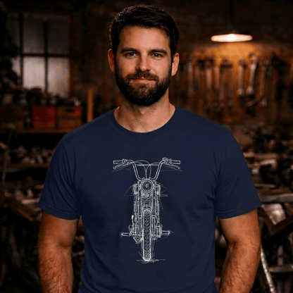 T-Shirt. Frontskizze Puch.
