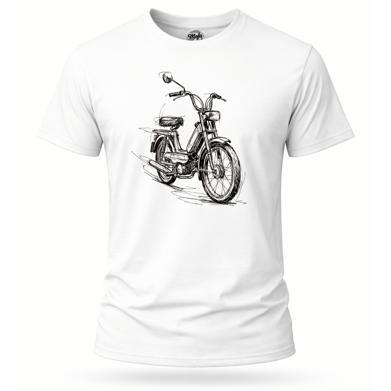 T-Shirt. Classic Moped Sketch.
