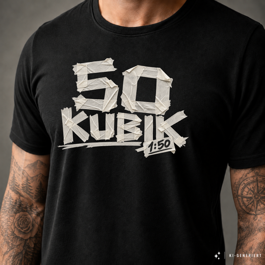 T-Shirt. 50 Kubik Klebeband.