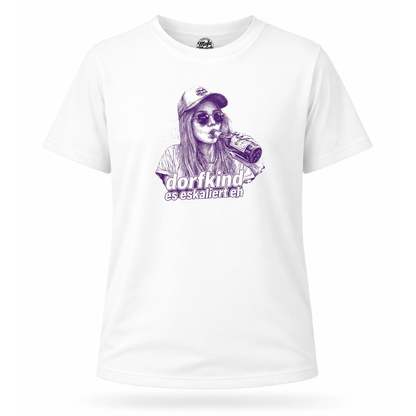 Mädels T-Shirt. Dorfkind – es eskalierte eh.