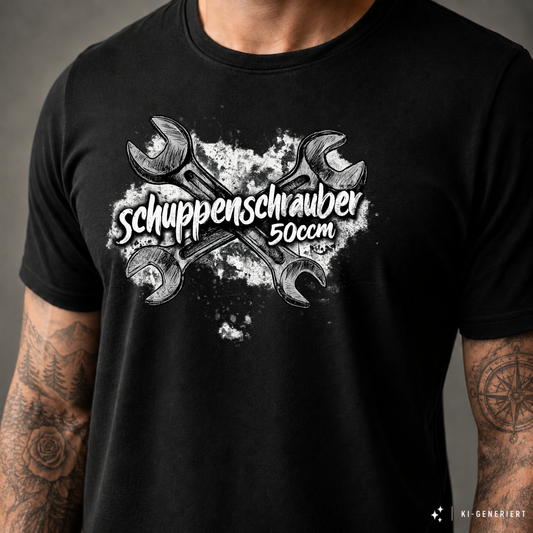 T-Shirt. Schuppenschrauber 50ccm.