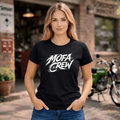 Mädels T-Shirt. Mofa Crew.