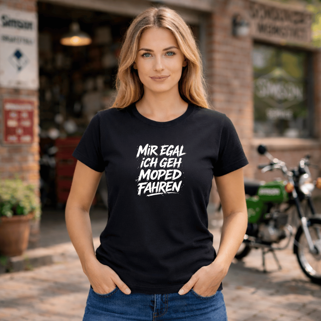 Mädels T-Shirt. Mir egal.