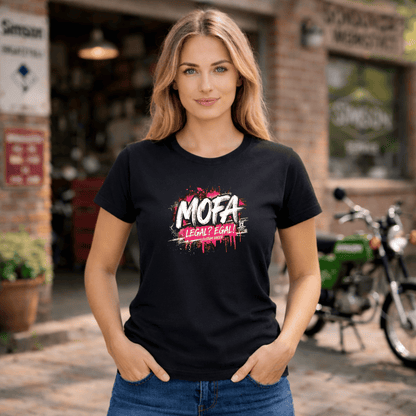 Mädels T-Shirt. Mofa Legal? Egal!