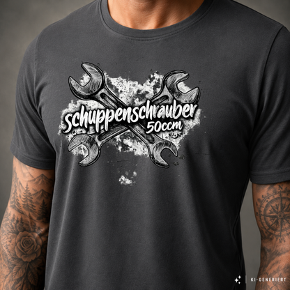 T-Shirt. Schuppenschrauber 50ccm.