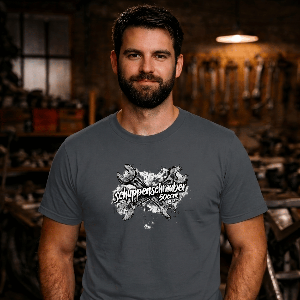 T-Shirt. Schuppenschrauber 50ccm.