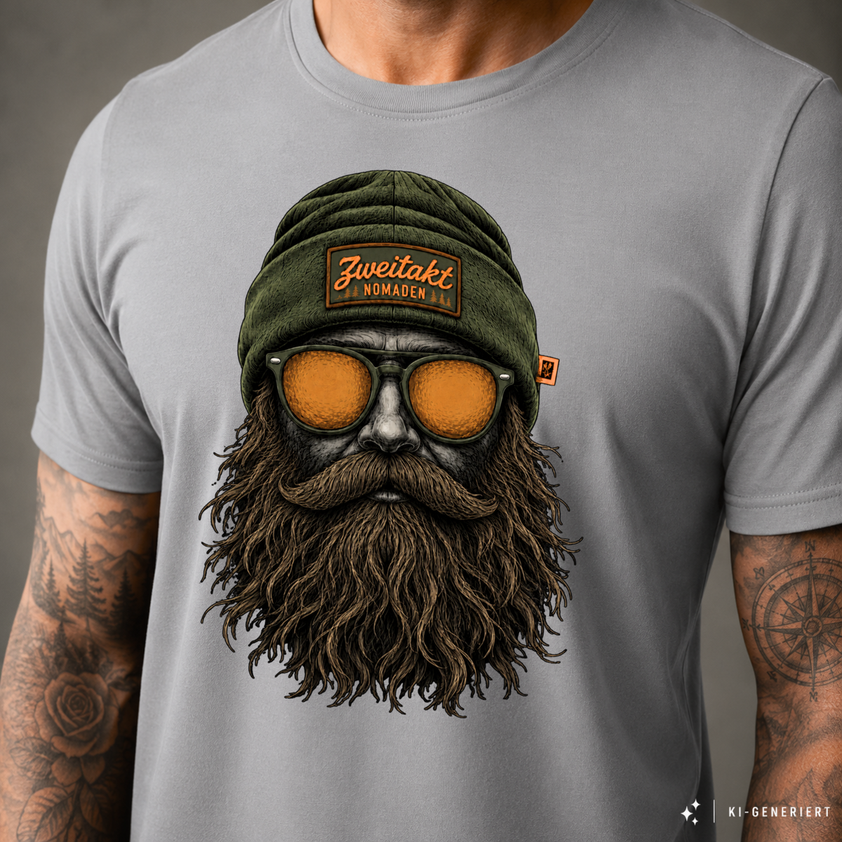 T-Shirt. Zweitakt Nomaden – Der Jäger.
