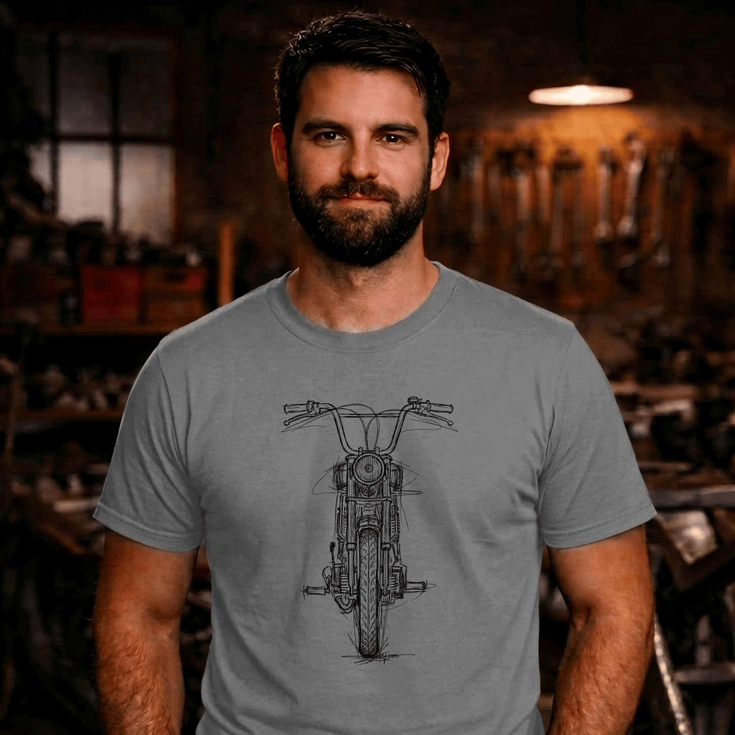 T-Shirt. Frontskizze Puch.