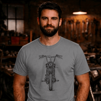 T-Shirt. Frontskizze Puch.