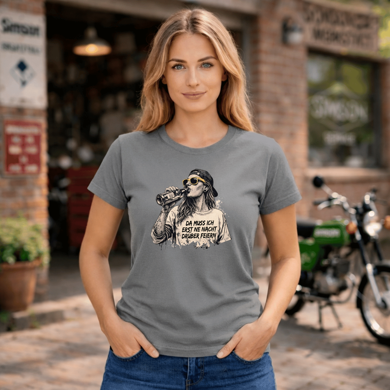 Mädels T-Shirt. Da muss ich erst ne Nacht drüber feiern.
