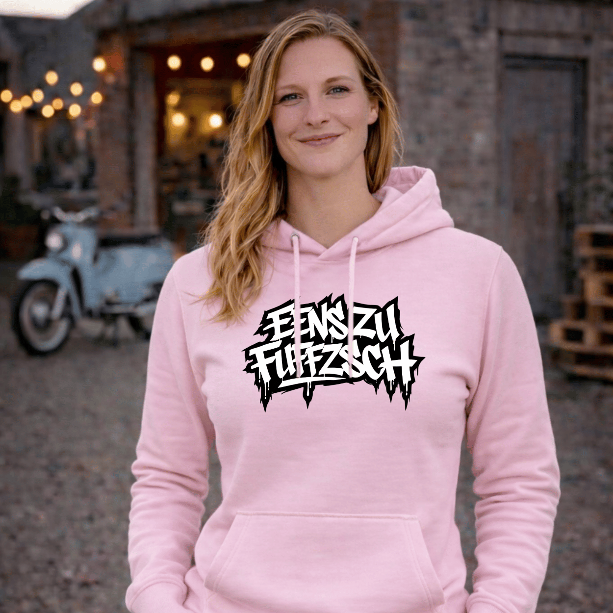 Mädels Hoodie Softstyle®. Eens zu fuffzsch.