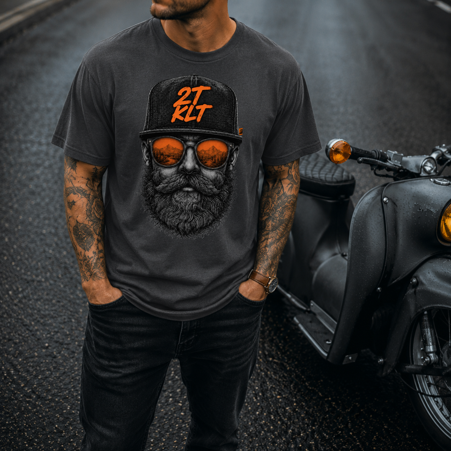 T-Shirt. Zweitakt Nomaden – Der Hipster.