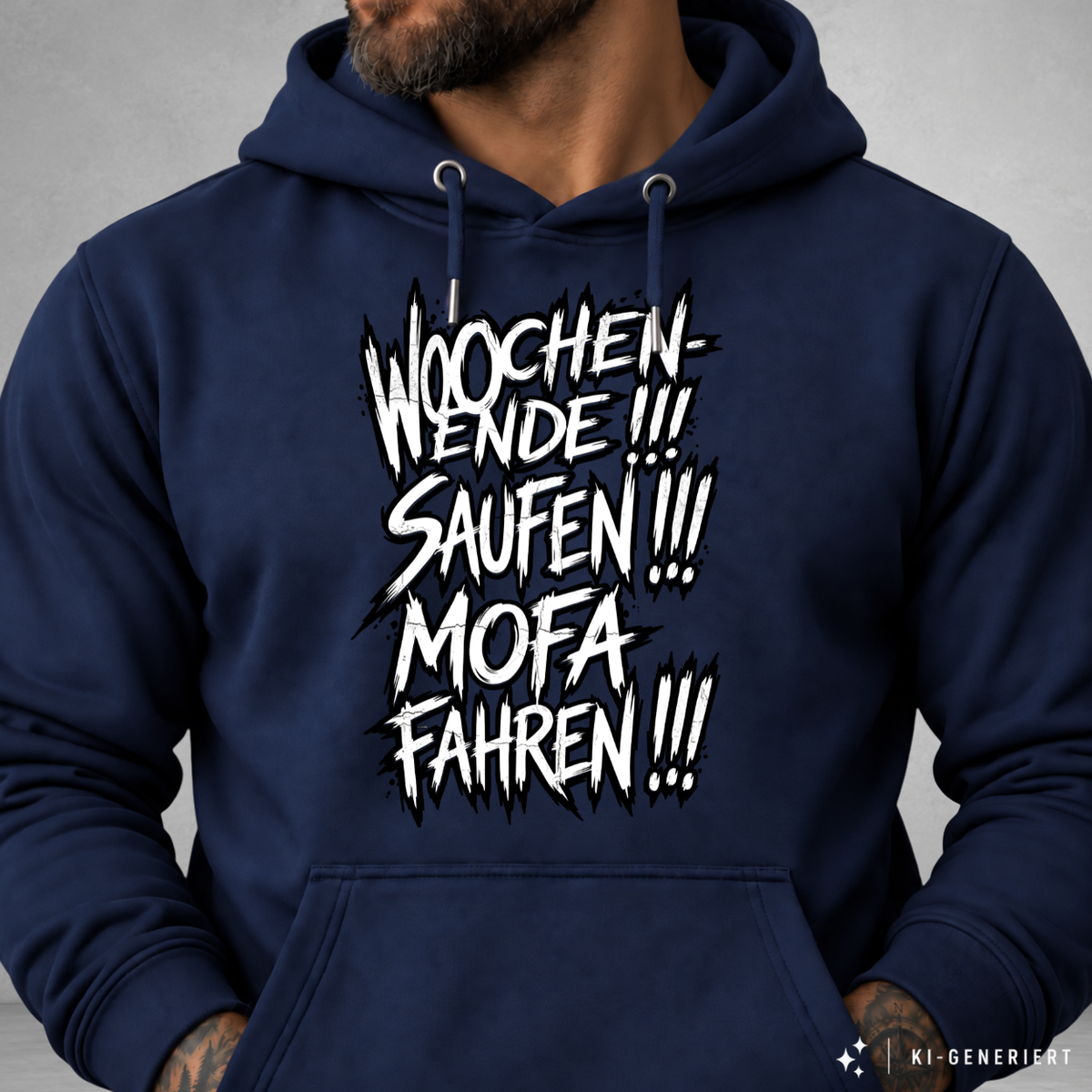 Hoodie Softstyle®. Wochenende. Saufen. Mofa fahren.