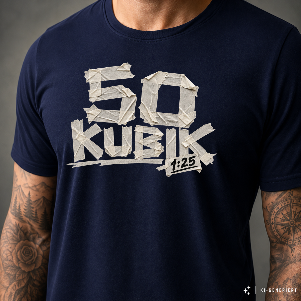 T-Shirt. 50 Kubik Klebeband 1:25.