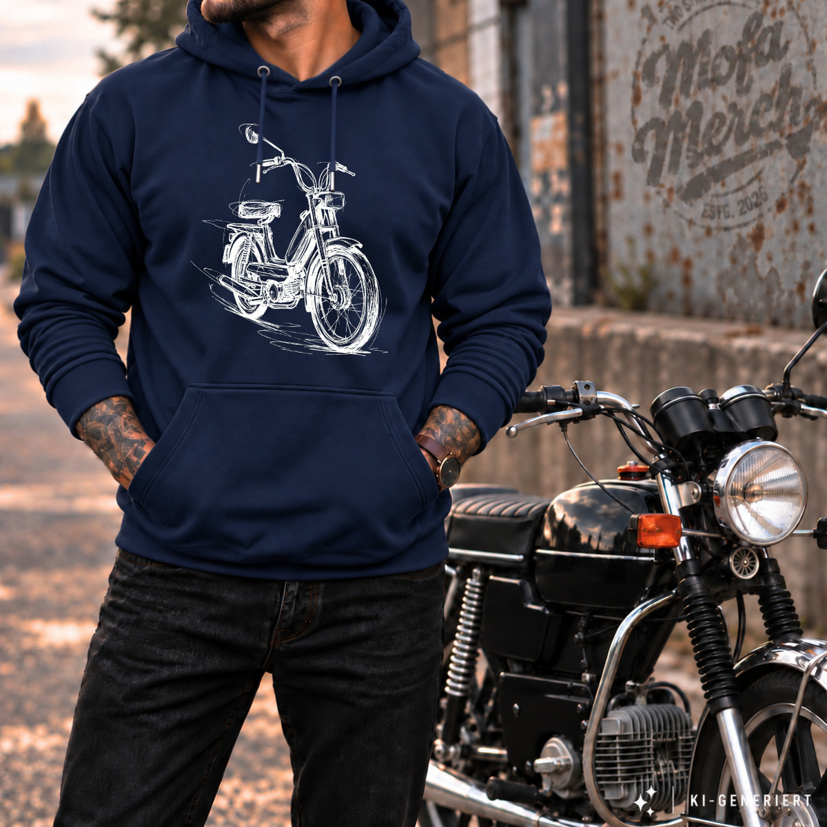 Hoodie Softstyle®. Classic Moped Line.
