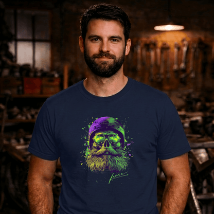T-Shirt. Neon Skull Rider.
