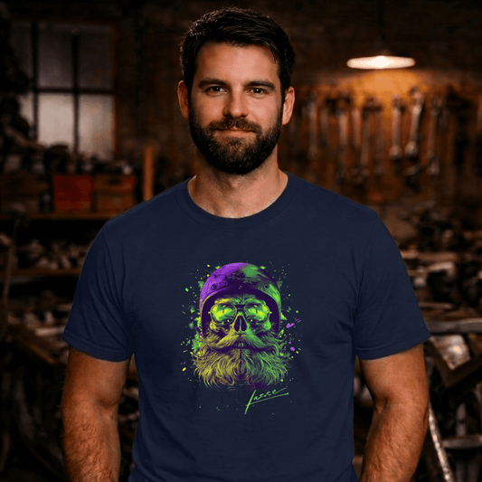T-Shirt. Neon Skull Rider.