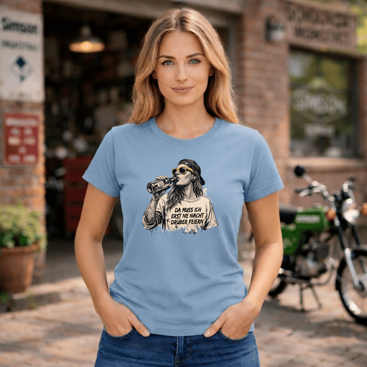 Mädels T-Shirt. Da muss ich erst ne Nacht drüber feiern.