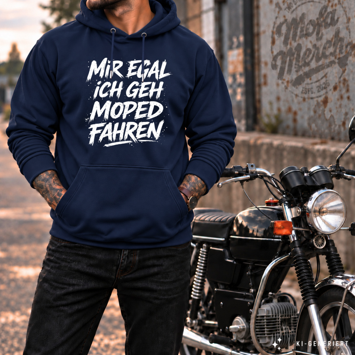 Hoodie Softstyle®. Mir egal, ich geh Moped fahren.