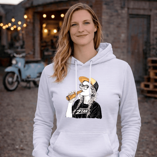 Mädels Hoodie Softstyle®. Moped Mädel – Generation 2Takt.