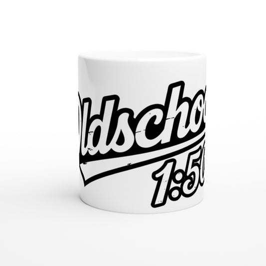 Tasse Weiß. Oldschool 1:50.