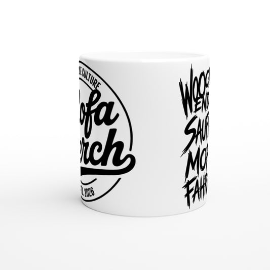 Tasse Weiß. Wochenende.